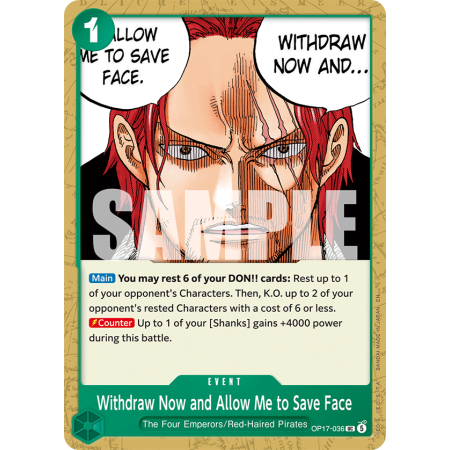 Withdraw Now and Allow Me to Save Face UC