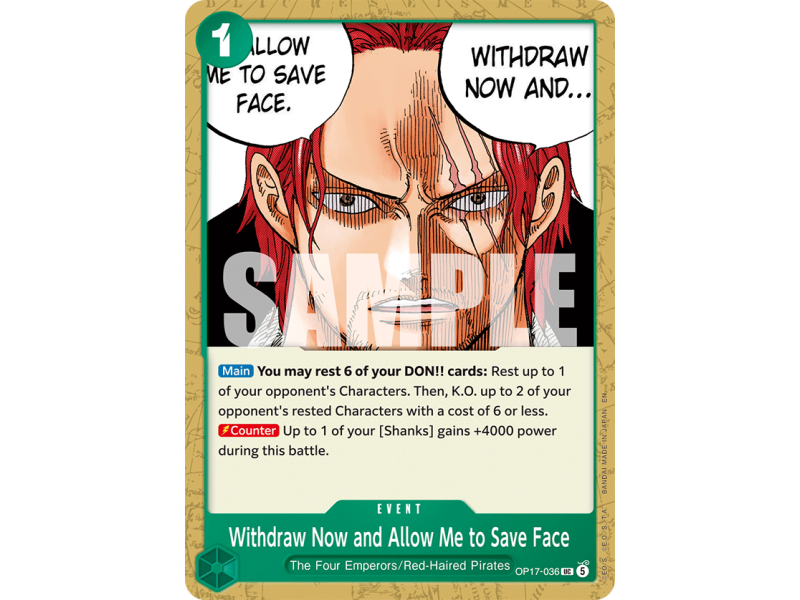 Withdraw Now and Allow Me to Save Face UC