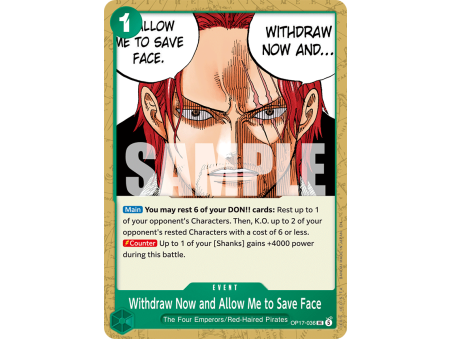 Withdraw Now and Allow Me to Save Face UC