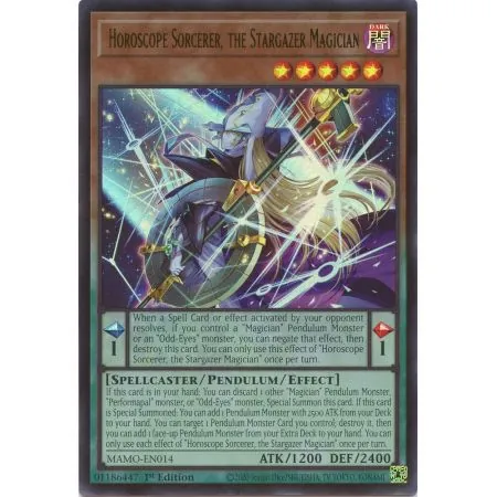 Horoscope Sorcerer, the Stargazer Magician MAMO-014 | Magnificent Monsters | ProCards México