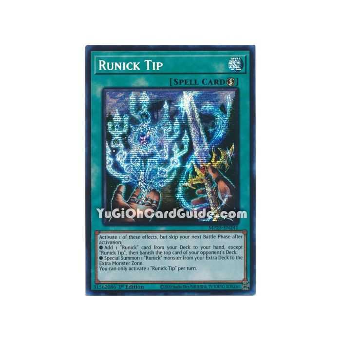 NM Runick Tip - MP23-EN241 - Prismatic Secret Rare 1st Edition - Yu-Gi-Oh! TCG
