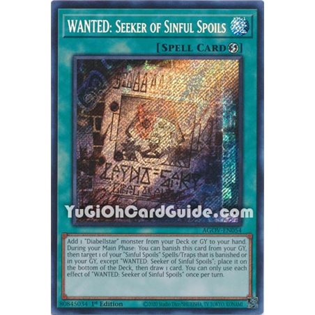 WANTED: Seeker of Sinful Spoils (Secret Rare)