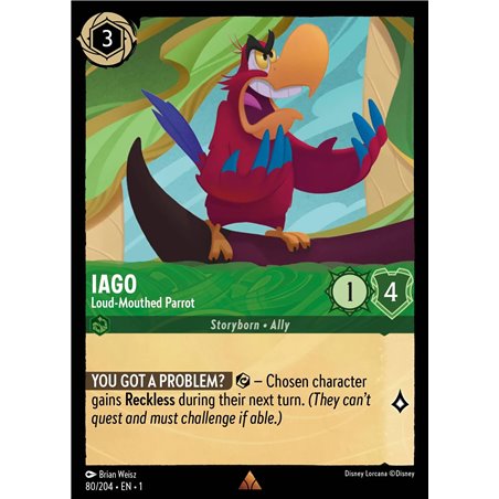Iago - Loud-Mouthed Parrot (Rare)