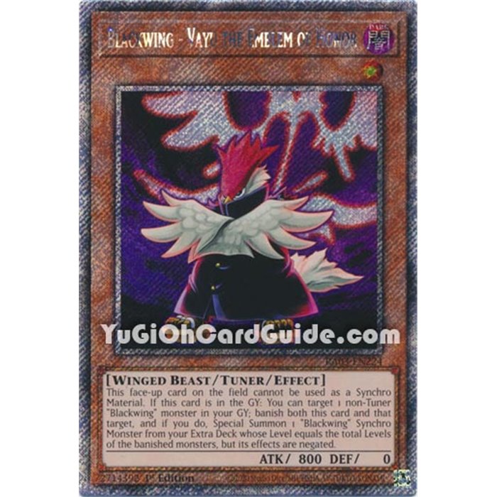 Blackwing - Vayu the Emblem of Honor (Platinum Secret Rare)