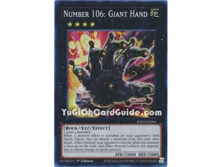 Number 106: Giant Hand (Platinum Secret Rare)