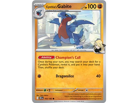 Cynthia's Gabite (Common)