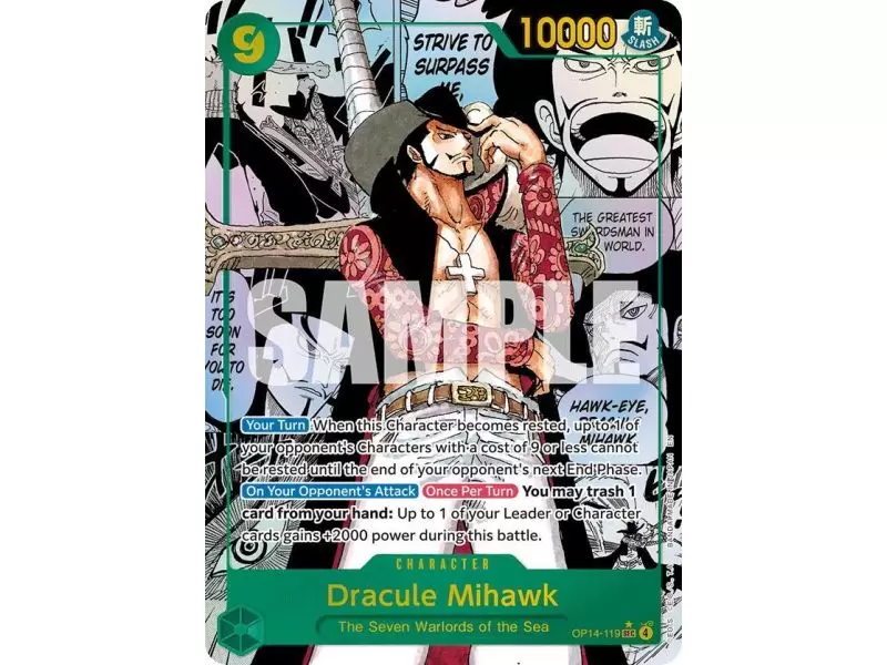 Dracule Mihawk (Manga) – OP14 The Azure Sea's Seven | Carta ONE PIECE en México