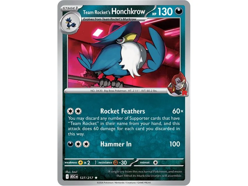 Team Rocket's Honchkrow (Rare Holofoil)