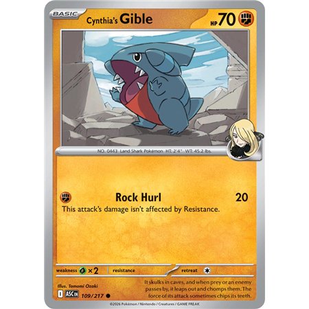 Cynthia's Gible (Common/Reverse Holofoil)