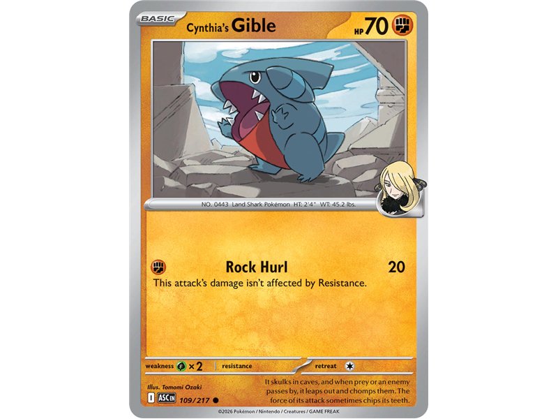 Cynthia's Gible (Common/Reverse Holofoil)