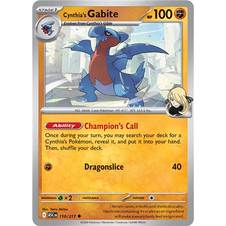 Cynthia's Gabite (Uncommon/Reverse Holofoil)