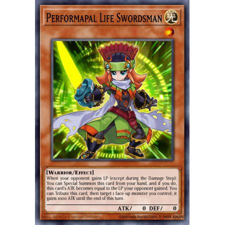 Performapal Life Swordsman (Common)