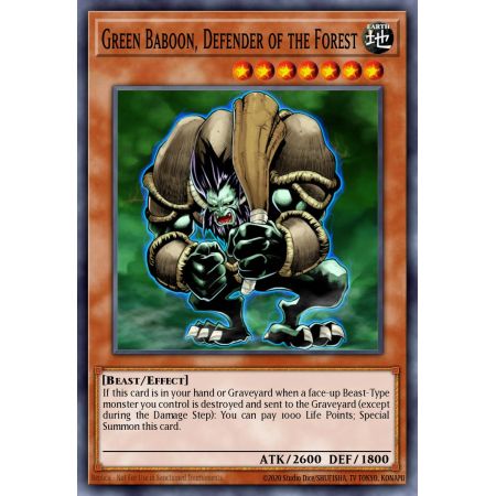 Green Baboon, Defender of the Forest (Duel Terminal Normal Parallel Rare)