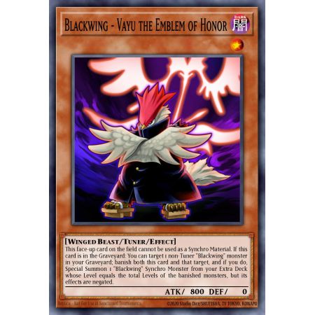 Blackwing - Vayu the Emblem of Honor (Secret Rare)