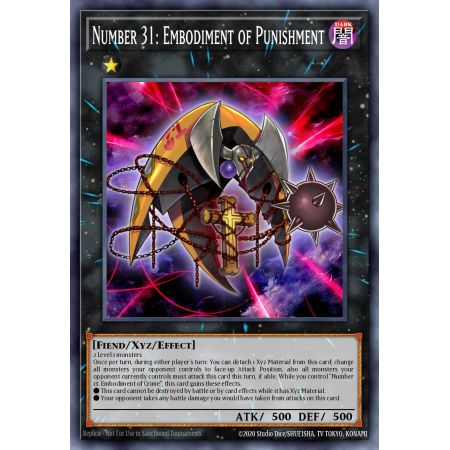 Number 31: Embodiment of Punishment (Gold Secret Rare)