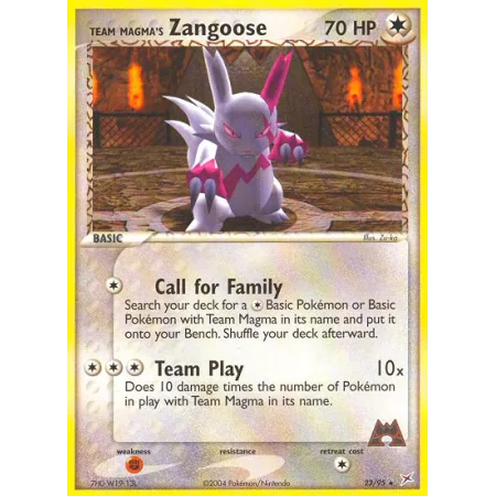 Team Magma's Zangoose (Reverse Holo)