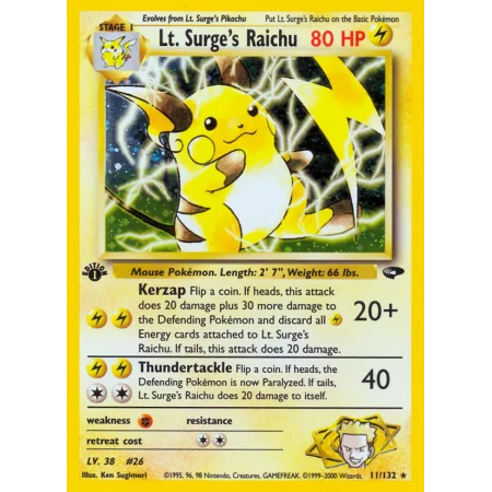 Lt. Surge's Raichu (Holo)