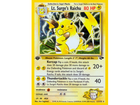 Lt. Surge's Raichu (Holo)