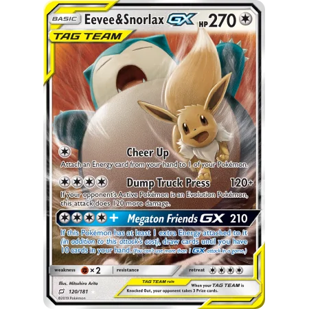 Eevee & Snorlax-GX (Holo)