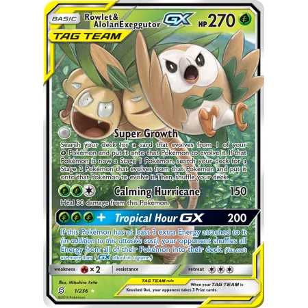 Rowlet & Alolan Exeggutor-GX (Holo)