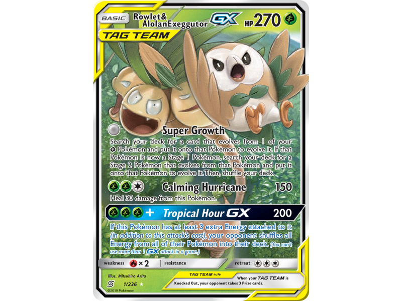 Rowlet & Alolan Exeggutor-GX (Holo)
