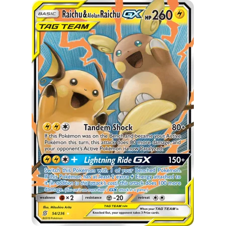 Raichu & Alolan Raichu-GX (Holo)