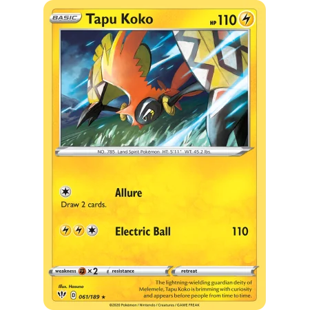 Tapu Koko (Reverse Holo)