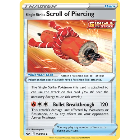 Single Strike Scroll of Piercing (Reverse Holo)