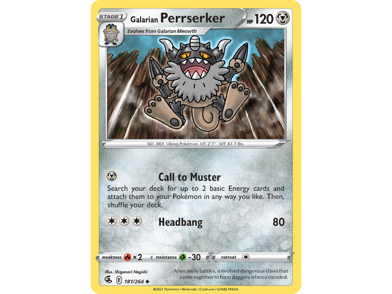 Galarian Perrserker (Reverse Holo)