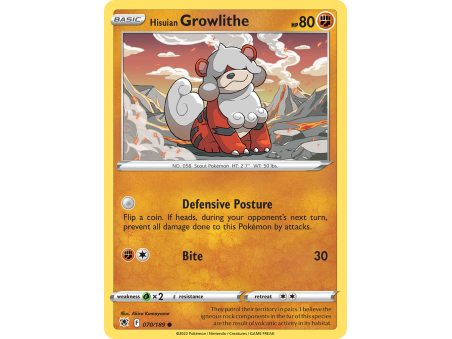 Hisuian Growlithe (Reverse Holo)