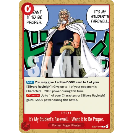 It's My Student's Farewell. I Want It to Be Proper. (C)