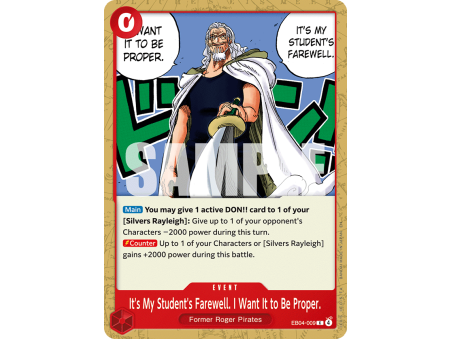 It's My Student's Farewell. I Want It to Be Proper. (C)