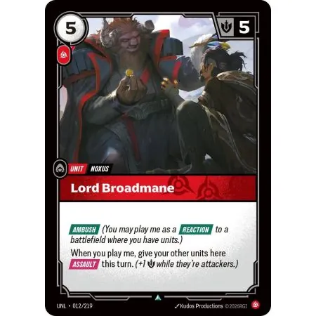 Lord Broadmane (Base) UNL-012 | UNL | ProCards México