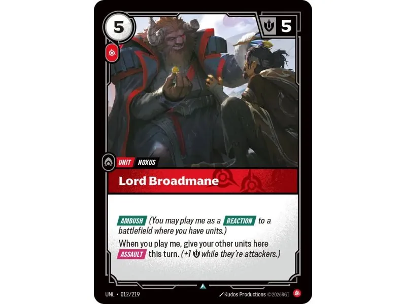 Lord Broadmane (Base) UNL-012 | UNL | ProCards México