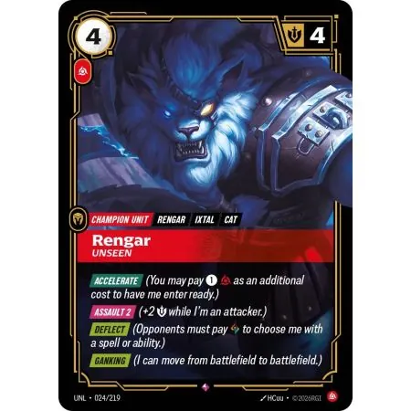 Rengar - Unseen (Base) UNL-024 | UNL | ProCards México