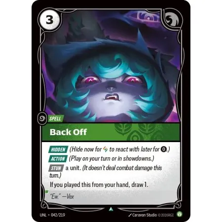 Back Off (Base) UNL-042 | UNL | ProCards México