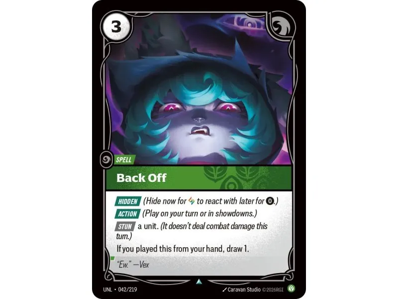 Back Off (Base) UNL-042 | UNL | ProCards México