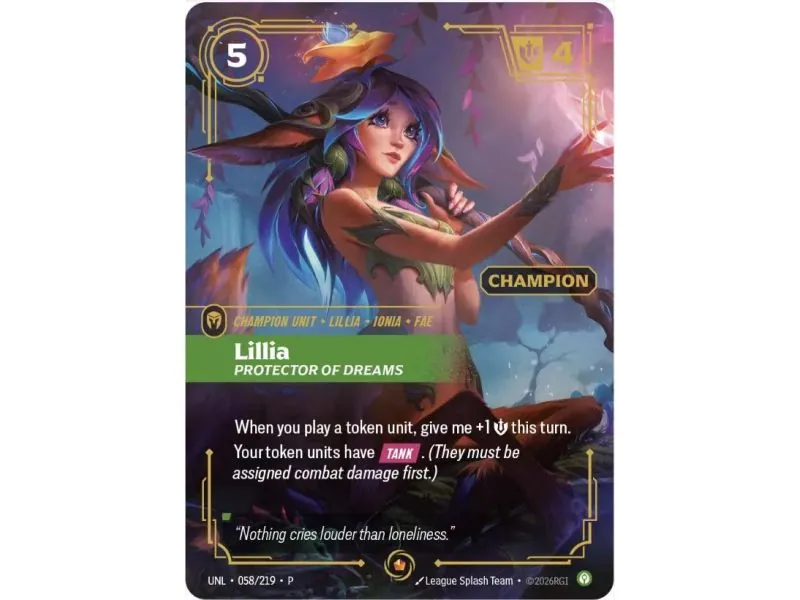 Lillia - Protector of Dreams (Champion Promo) UNL-058-P-Champion | UNL | ProCards México