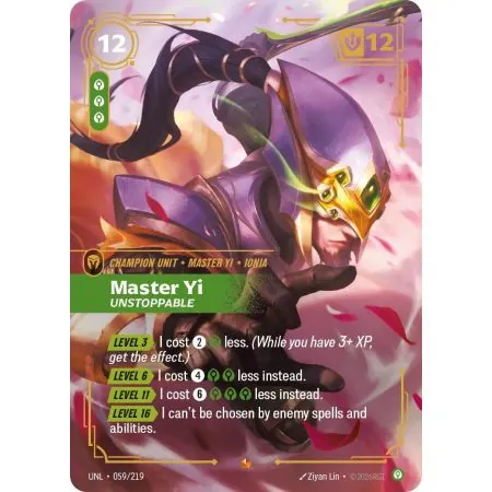 Master Yi - Unstoppable (Base) UNL-059 | UNL | ProCards México