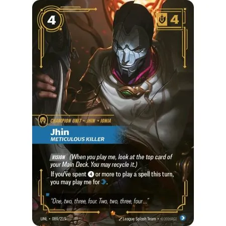 Jhin - Meticulous Killer (Base) UNL-089 | UNL | ProCards México