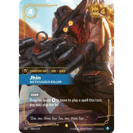 Jhin - Meticulous Killer (Alt/Token side) UNL-089A | UNL | ProCards México