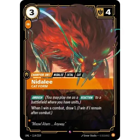 Nidalee - Cat Form (Base) UNL-114 | UNL | ProCards México