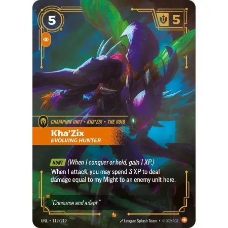 Kha'Zix - Evolving Hunter (Base) UNL-119 | UNL | ProCards México