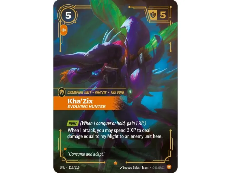Kha'Zix - Evolving Hunter (Base) UNL-119 | UNL | ProCards México