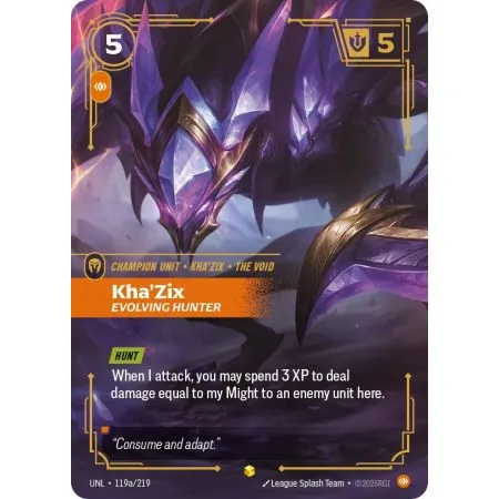 Kha'Zix - Evolving Hunter (Alt/Token side) UNL-119A | UNL | ProCards México