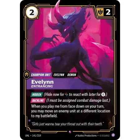 Evelynn - Entrancing (Base) UNL-141 | UNL | ProCards México
