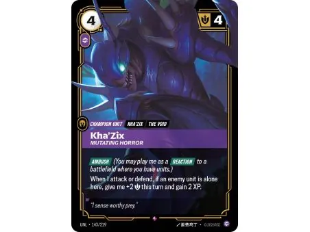 Kha'Zix - Mutating Horror (Base) UNL-143 | UNL | ProCards México