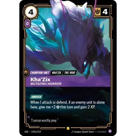 Kha'Zix - Mutating Horror (Alt/Token side) UNL-143A | UNL | ProCards México