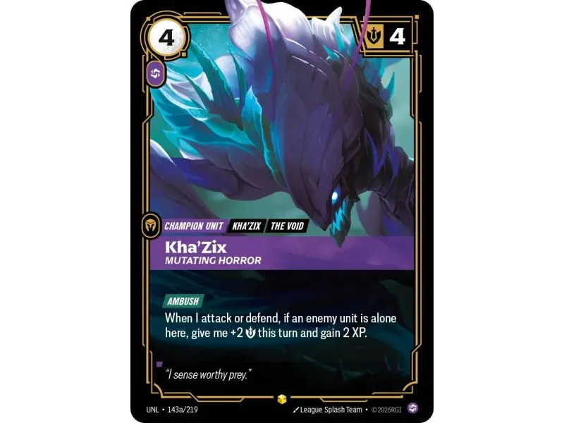 Kha'Zix - Mutating Horror (Alt/Token side) UNL-143A | UNL | ProCards México
