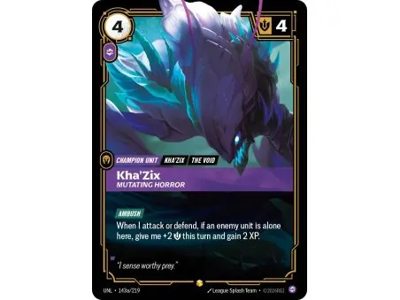 Kha'Zix - Mutating Horror (Alt/Token side) UNL-143A | UNL | ProCards México